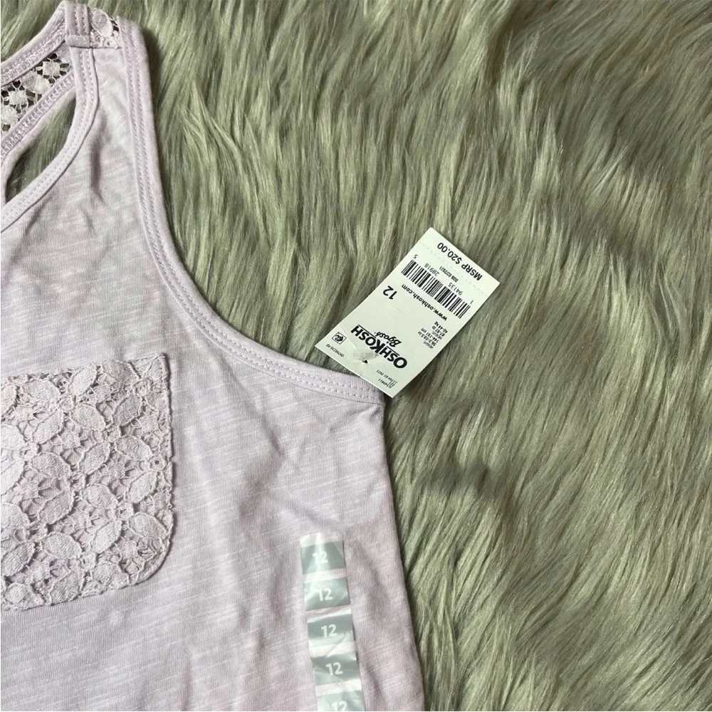 Oshkosh Bgosh Girls Light Purple Tank Top Size 12